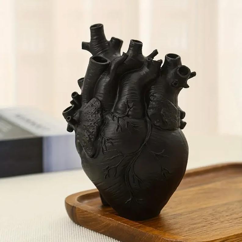 Gothic Heart Resin Vase for Flowers