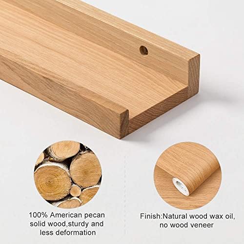 HOMWOO 12 Inch Floating Shelf Walnut Wood