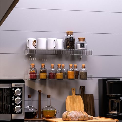 Cq Acrylic Clear Floating Shelves Set of 6 for Display Storage