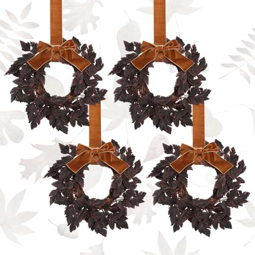 Hoteam 4 Pcs 9 Inch Cimicifuga Leaf Wreath Set