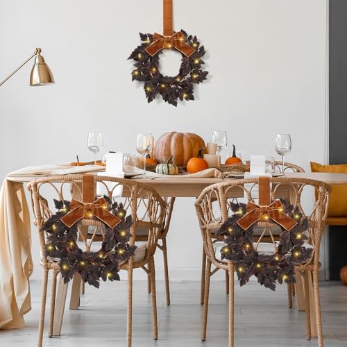 Hoteam 4 Pcs 9 Inch Cimicifuga Leaf Wreath Set