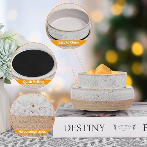 Cerinpinpin 3-in-1 Wax Melter Electric Ceramic Candle Holder
