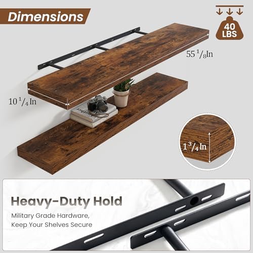 55 Inch Floating Shelf Wall Mount Storage Display