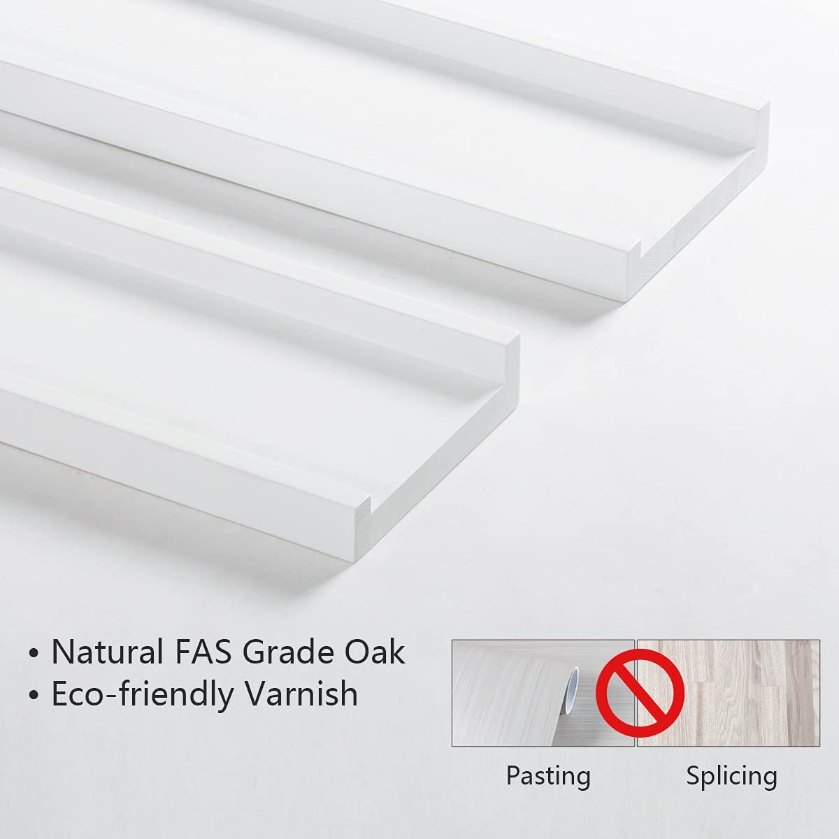 Floating Shelf White Oak Wood Wall Shelves 12 Inch Upgrade Width 6