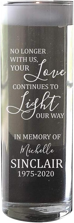 GiftsForYouNow Engraved Love Continues to Light Floating Candle Vase 1
