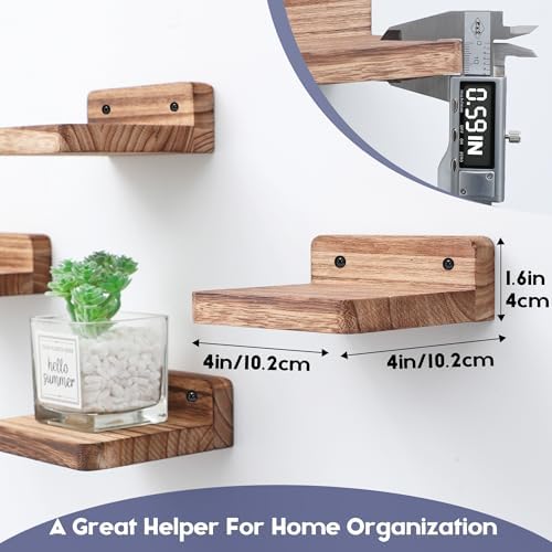 NIUBEST Small Floating Shelf 4x4 Inch Wall Ledge Set of 8