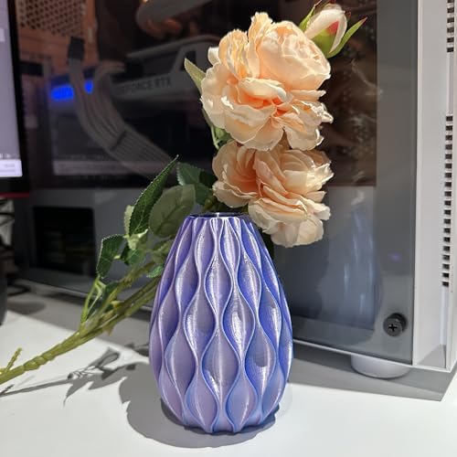 HEYUROP 1pc 3D Printed Mini Wavy Vase Blue Pink