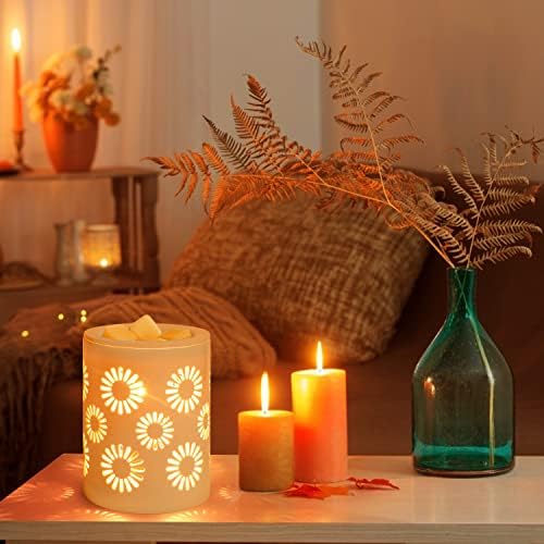 SALKING Ceramic Wax Melt Warmer with Edison Bulbs