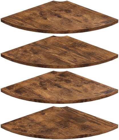 Homode Corner Wall Shelf Set of 4 Rustic Brown