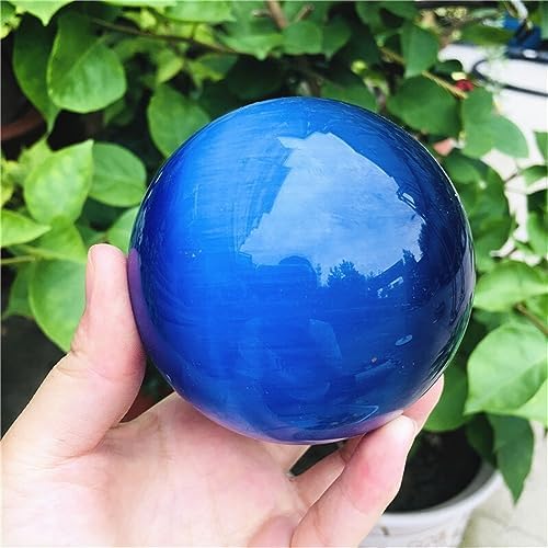 KatLin Natural Quartz Deep Blue Cat Eye Healing Ball