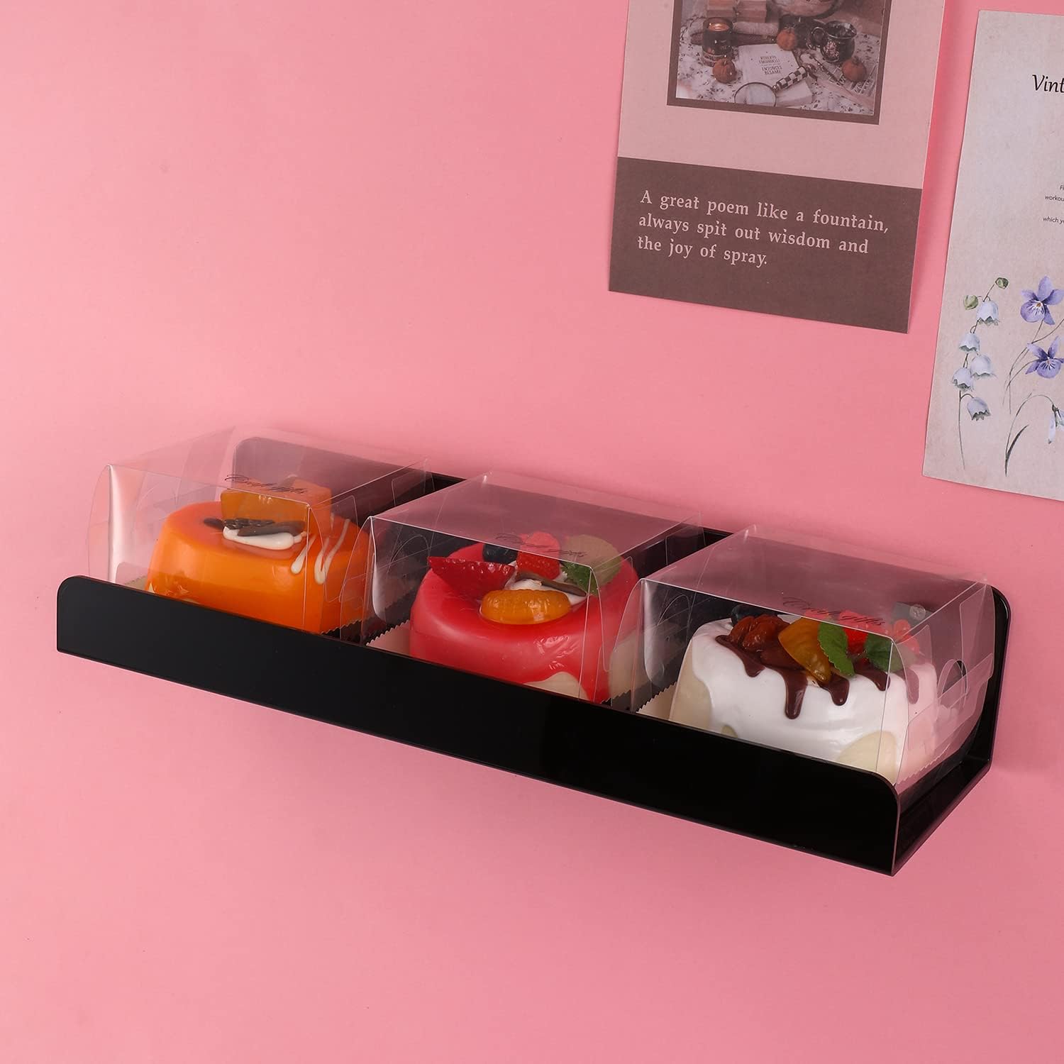 Sooyee 6 Pack Floating Shelves 15 Inch Acrylic Wall Mounted Bookshelf Display