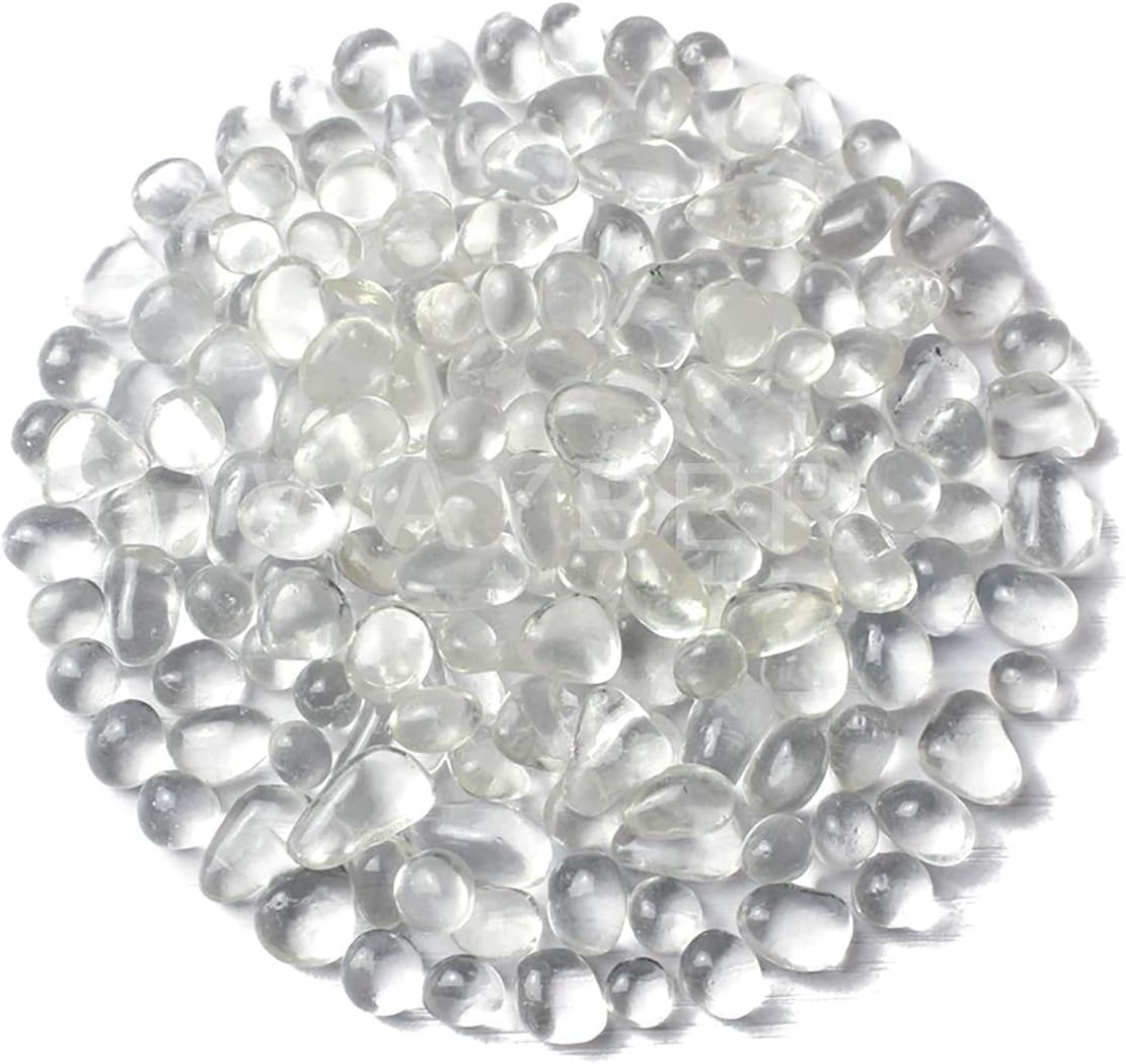 WAYBER Clear Glass Stones 1Lb for Decoration