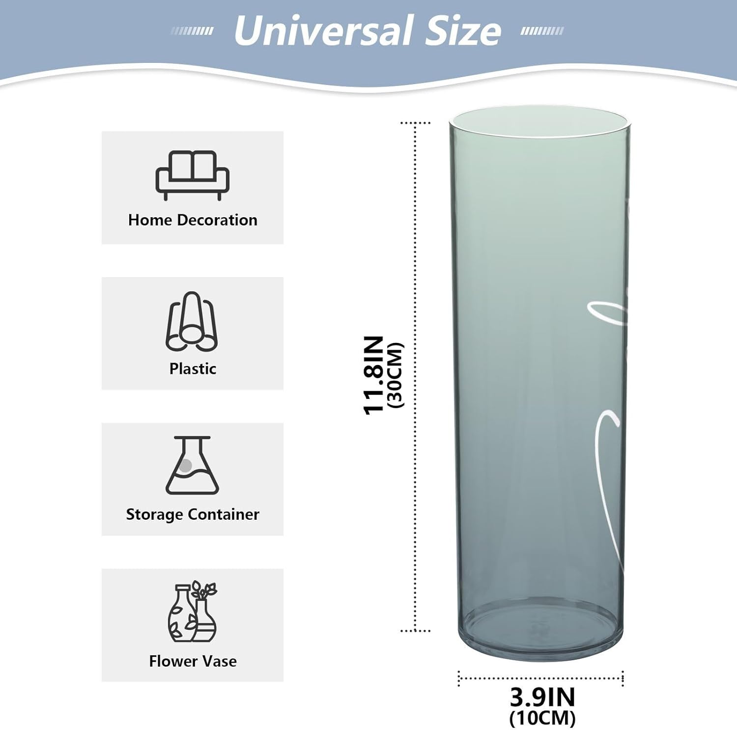 J JOYSAY Custom Grey Gradient Vase for Centerpieces