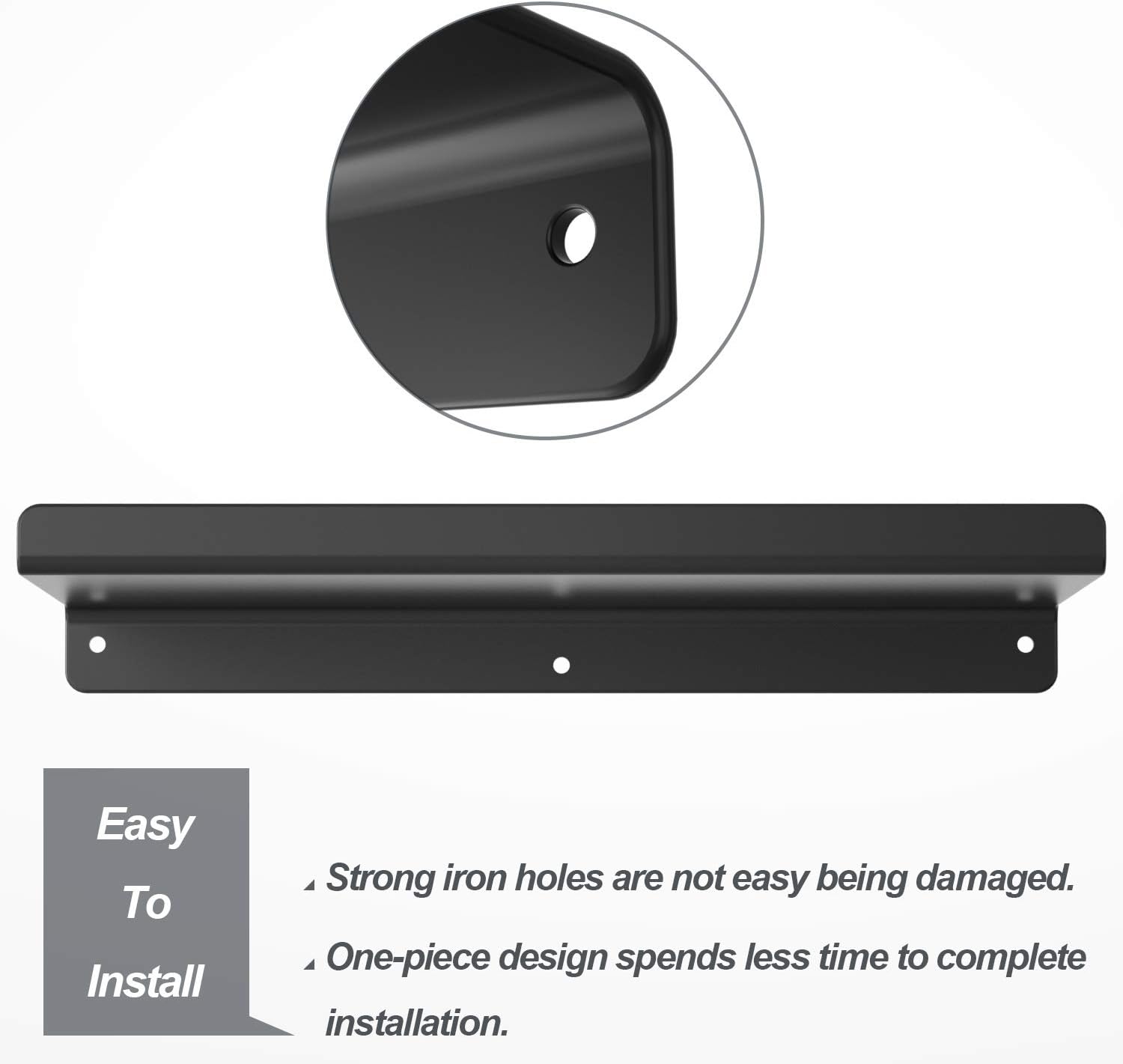SRIWATANA Black Floating Shelves Set of 3 for Modern Home