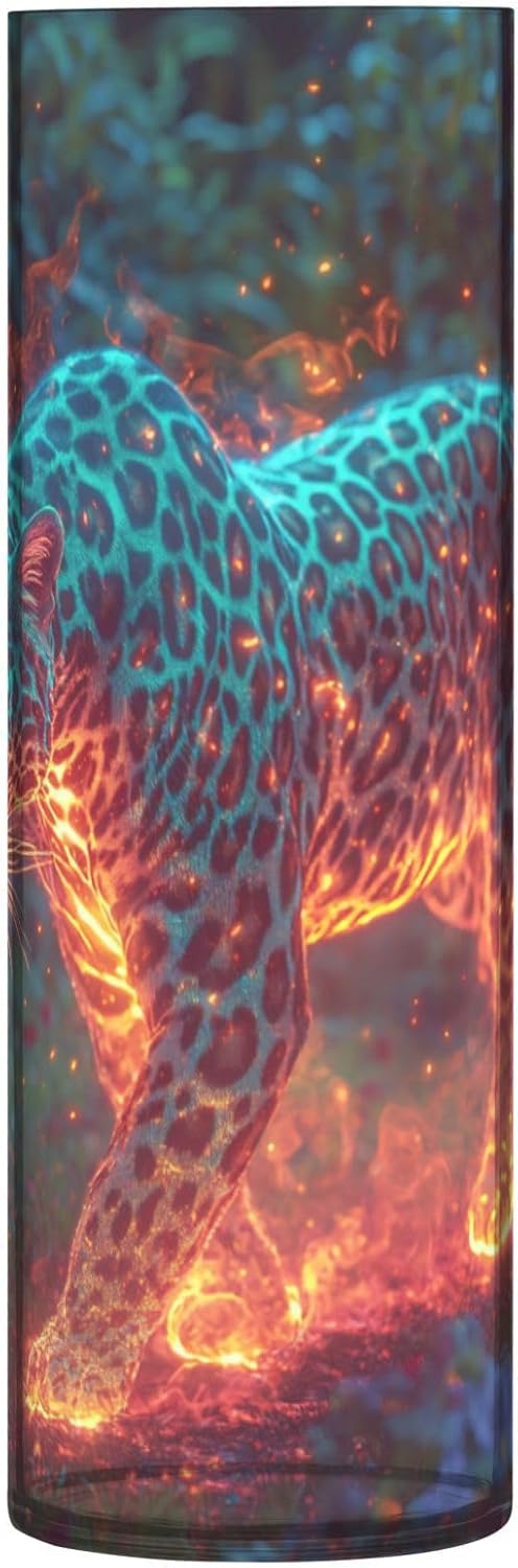 Turquoise Flash Leopard Plastic Vase 118 x 39 Inch