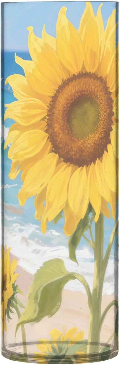 Sunflowers by The Sea Plastic Cylinder Vase 118 Inch Tall