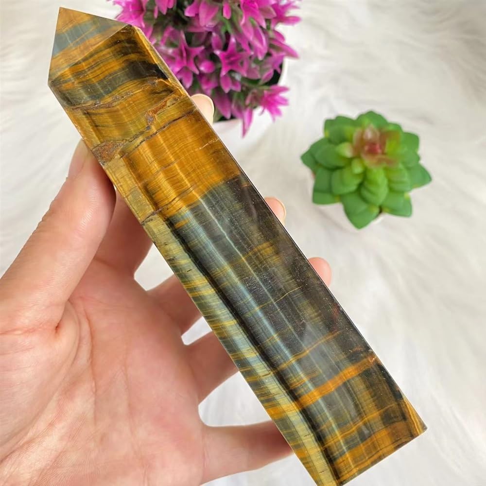 KatLin Natural Blue Tiger Eye Reiki Healing Stick Ornaments 250-300G