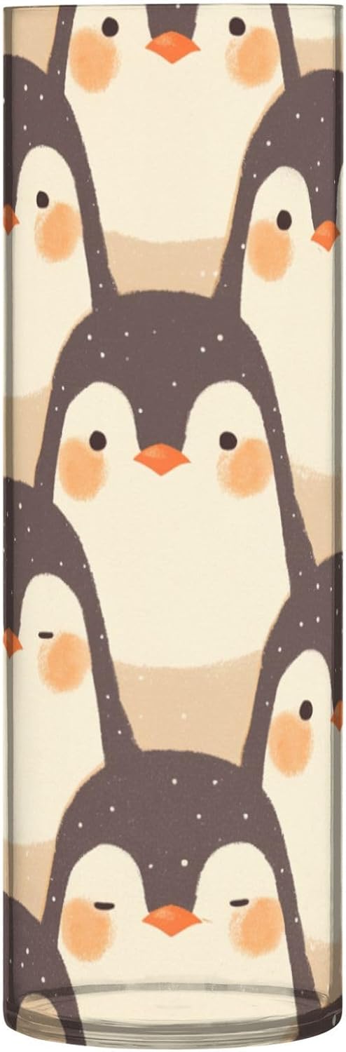 Cute Cartoon Penguin Plastic Cylinder Vase 118 x 39 Inch
