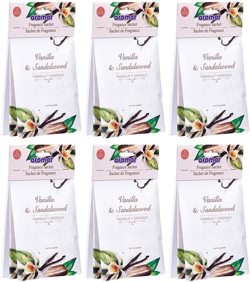 12 Pc Sandalwood Vanilla Scented Sachets Drawer Air Freshener Bags Home Closet