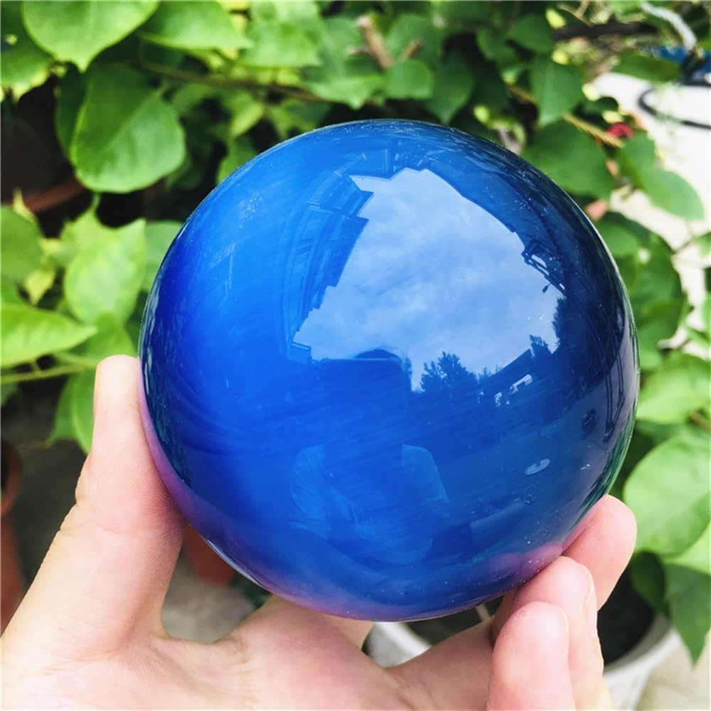 KatLin Natural Quartz Deep Blue Cat Eye Healing Ball