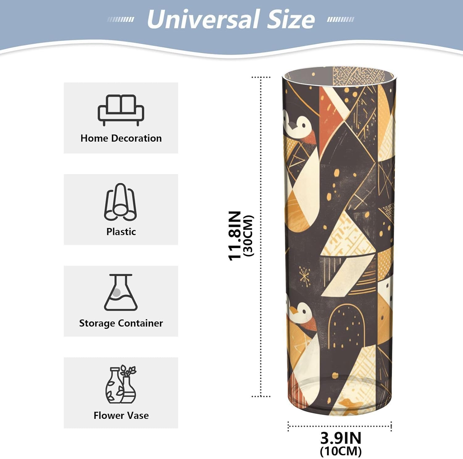 Penguin Rose Gold Plastic Hurricane Candle Holder 118 x 39 Inch
