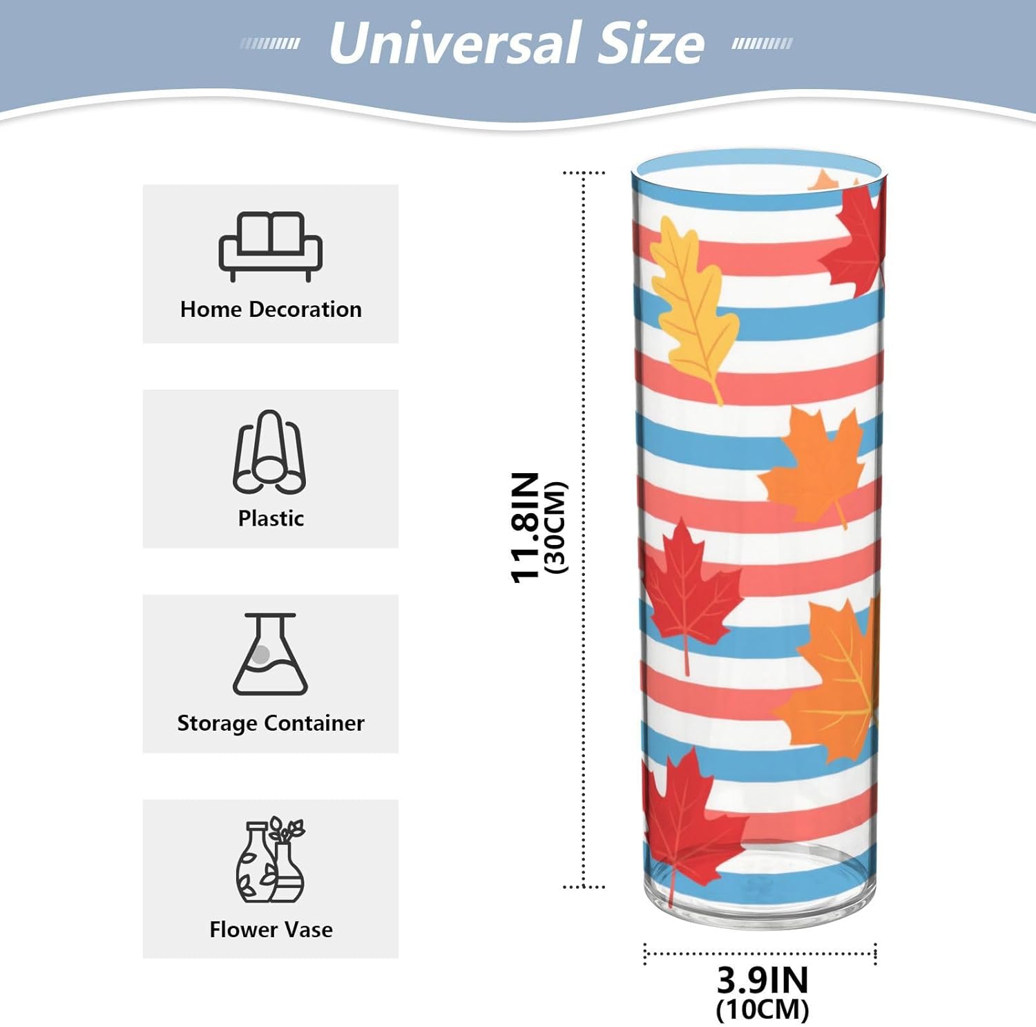 Autumn Maple Leaf Plastic Flower Vase 118 x 39 Inch