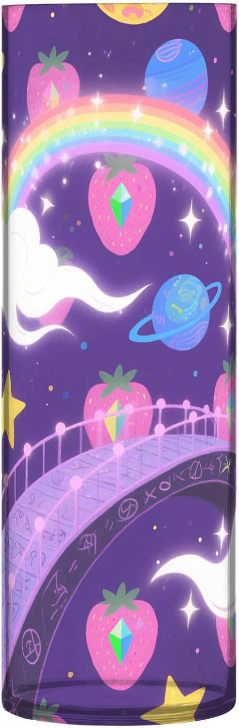 Psychedelic Rainbow Plastic Hurricane Vase 118x39 Inch Decor
