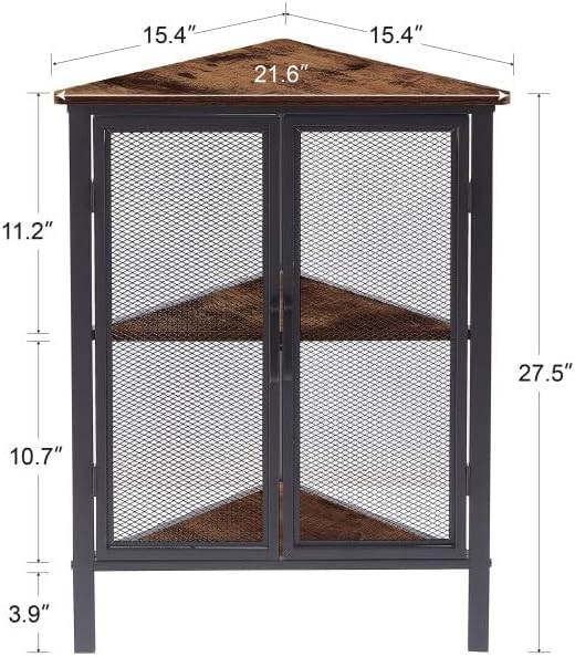 VECELO 3-Tier Corner Shelf Organizer with Door