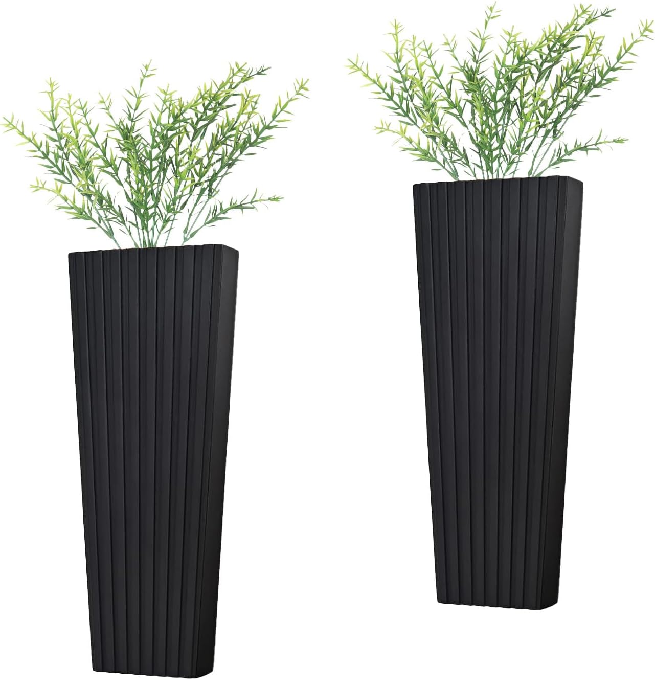 2Pack Black Wood Wall Planter for Dried Flowers and Plants