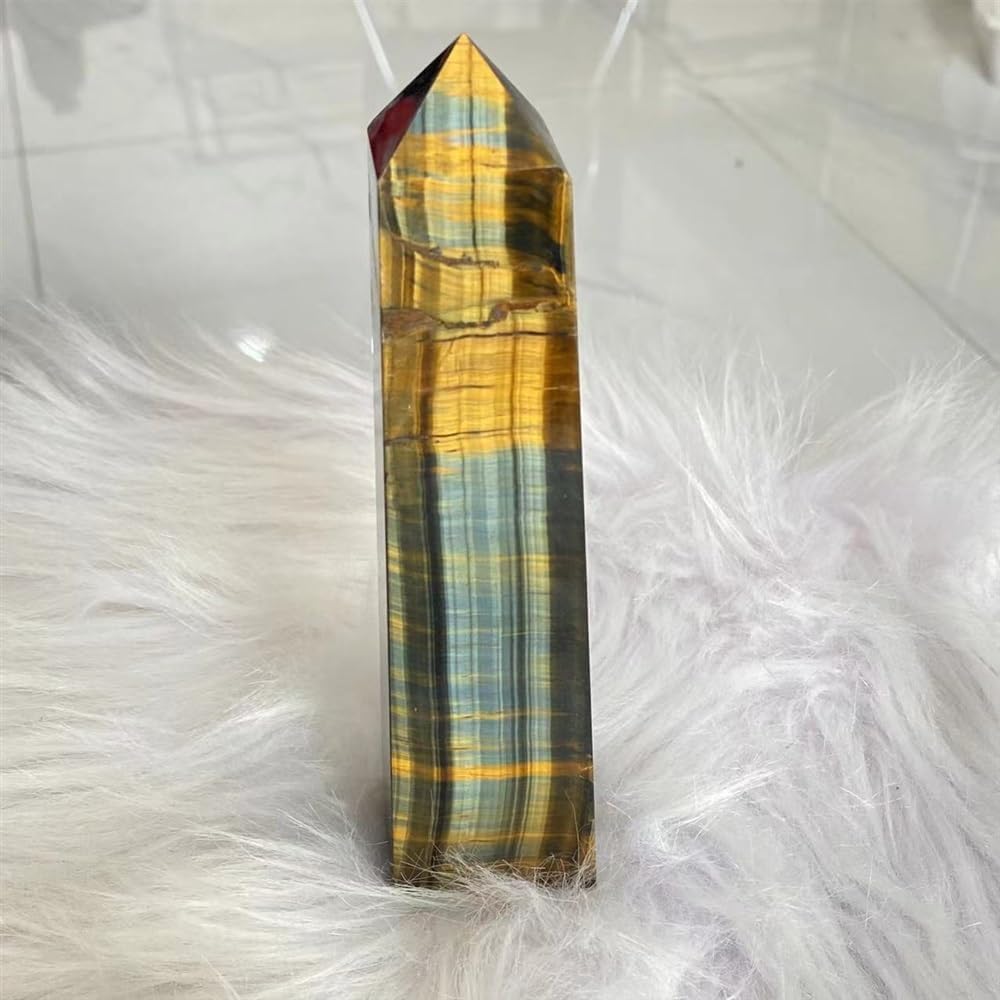 KatLin Natural Blue Tiger Eye Reiki Healing Stick Ornaments 250-300G