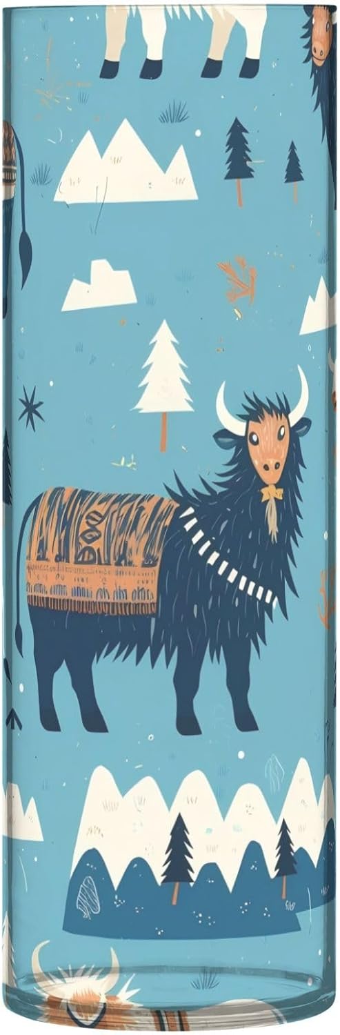 Blue Cattle Of The Bohemian Tribe Plastic Cylinder Vase 118 x 39 Inch
