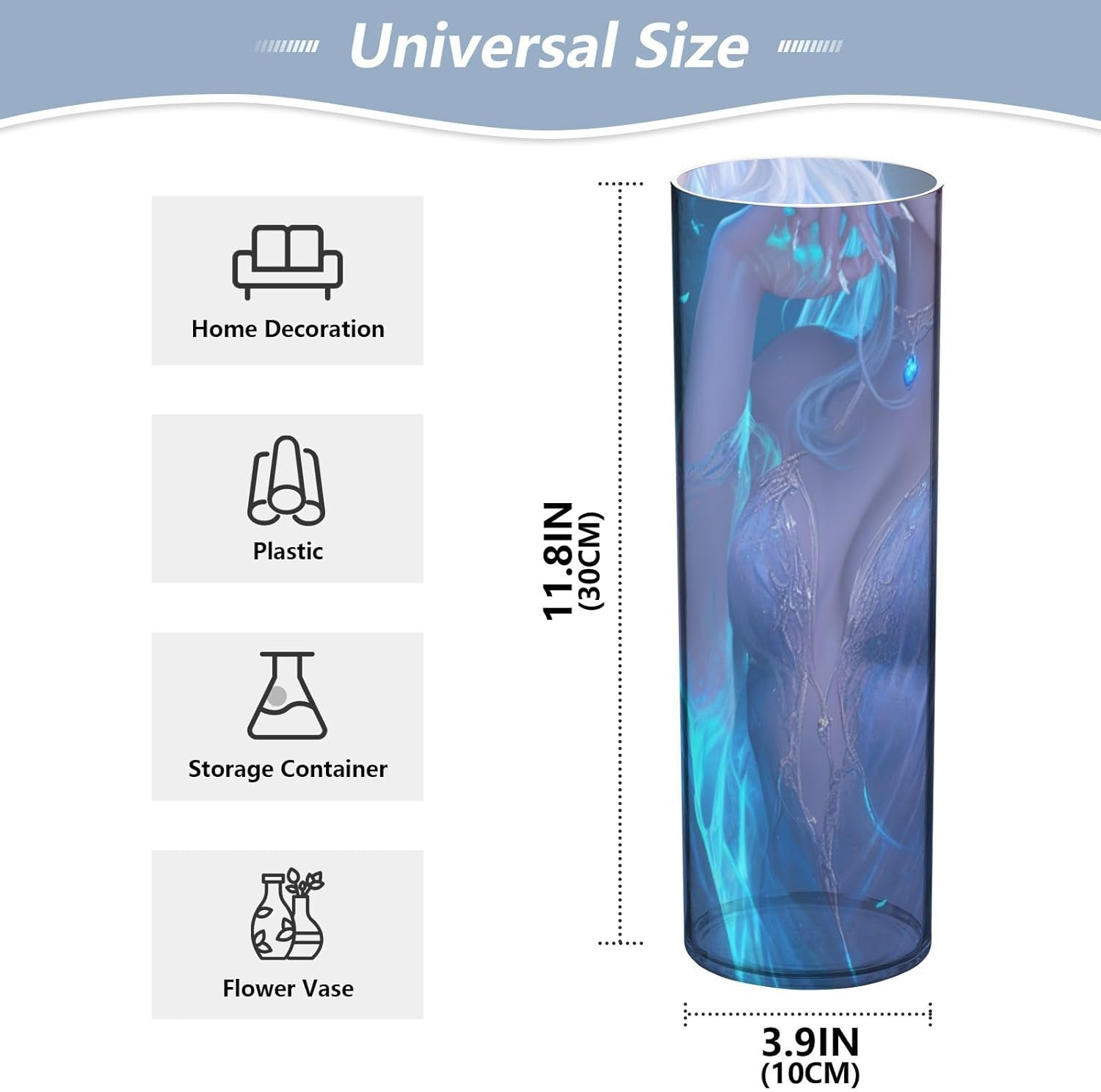 Fantasy Plastic Flower Vase 118 x 39 Inch Decorative