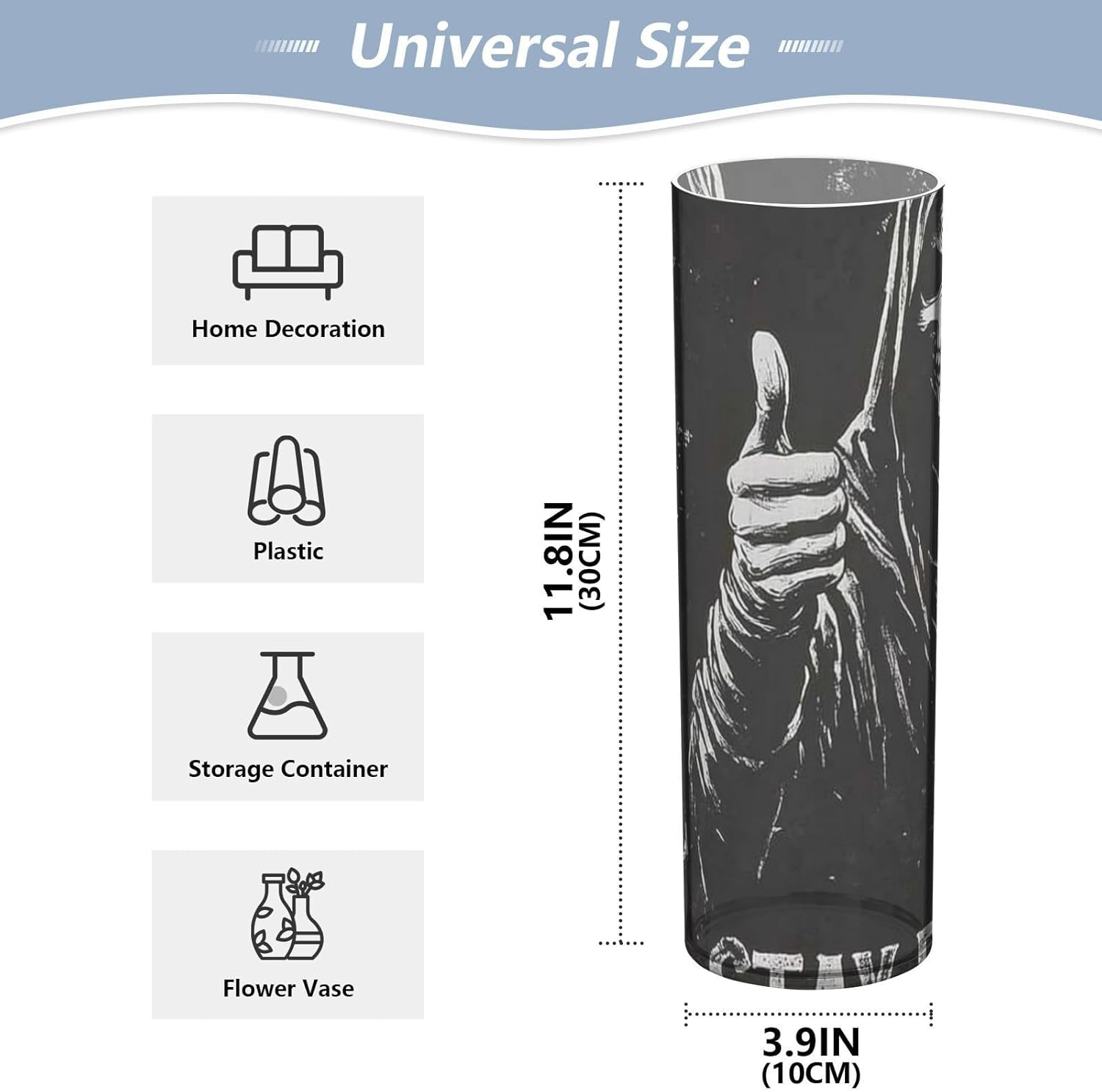 Death God Skull Plastic Vase Decorative 118x39 Inch
