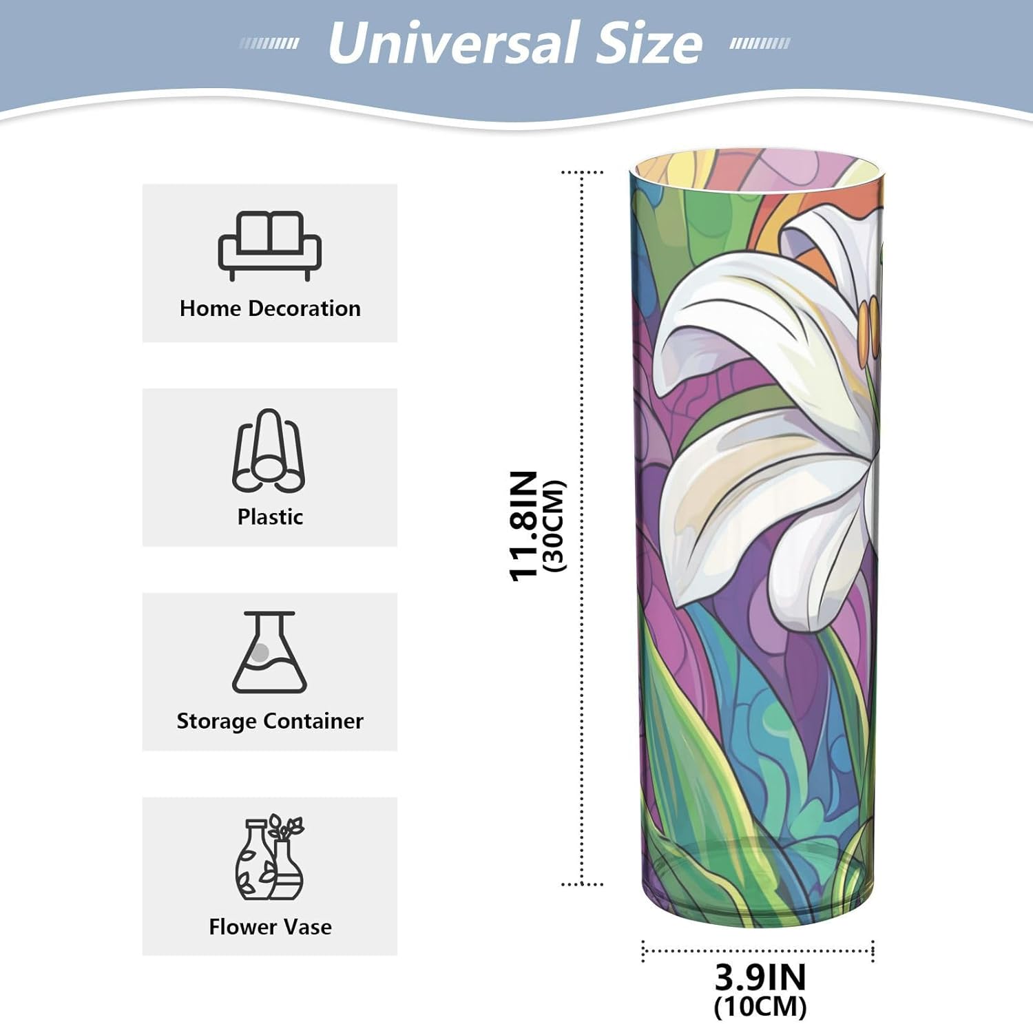 Easter Lily Happy Easter Plastic Flower Vase Decor