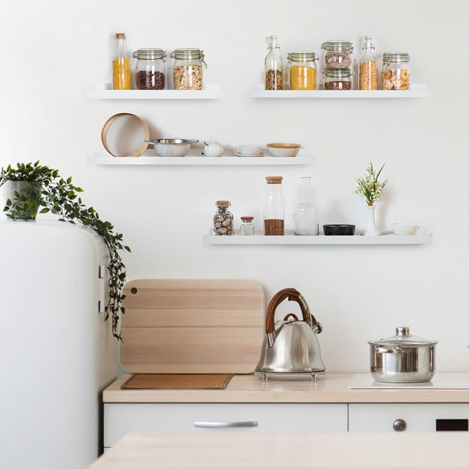 White Floating Shelves for Wall 24 Inch