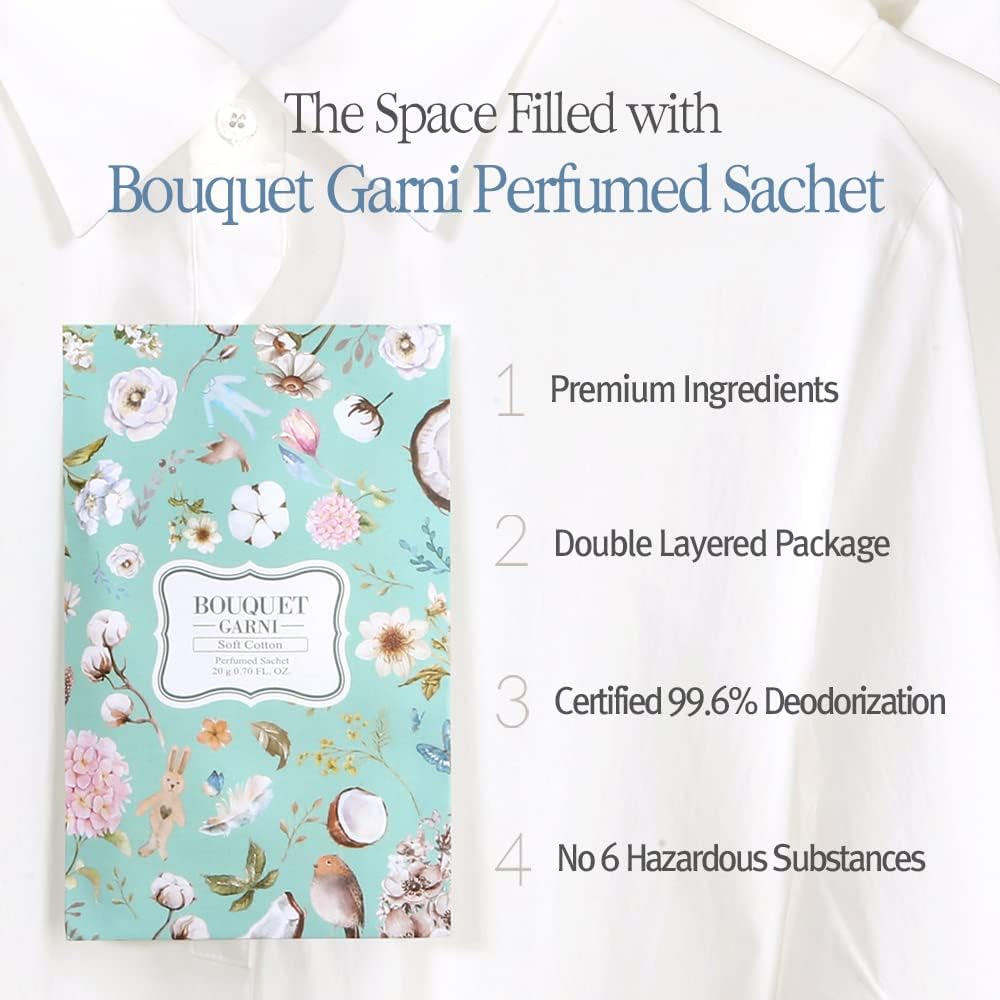 Bouquet Garni Mini Clean Soap Scent Sachet - 10 Count