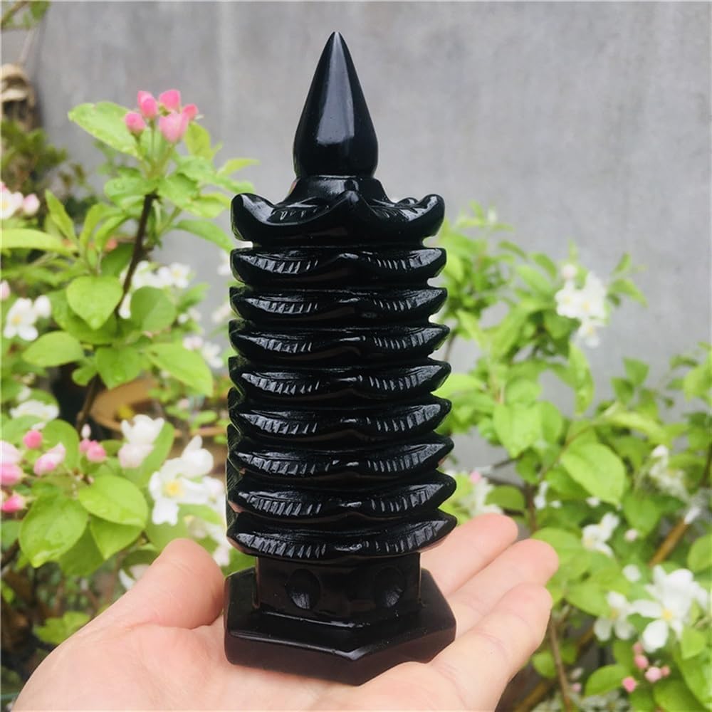 KatLin Obsidian Pagoda Crystal Ornament 15cm