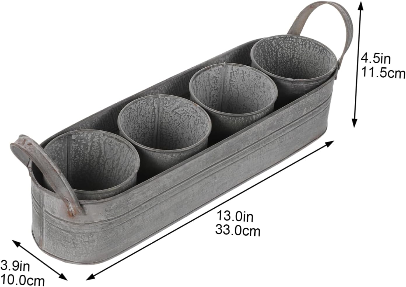4pcs Iron Flower Pots with Tray Dried Flower Buckets Decorative