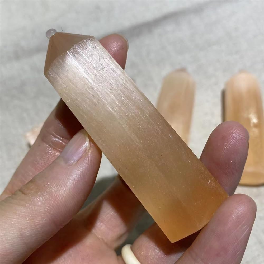 Natural Orange Selenite Crystal Agate Reiki Room Decor