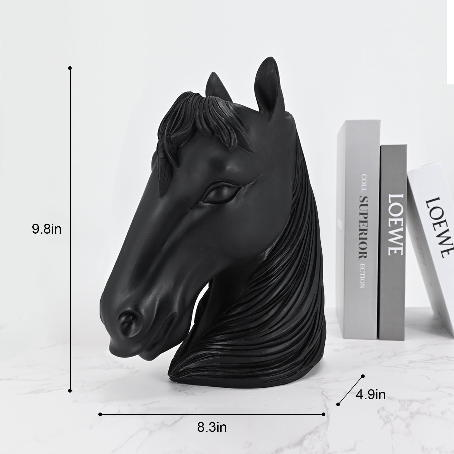 Modern Horse Head Vase Black Home Decor Centerpiece
