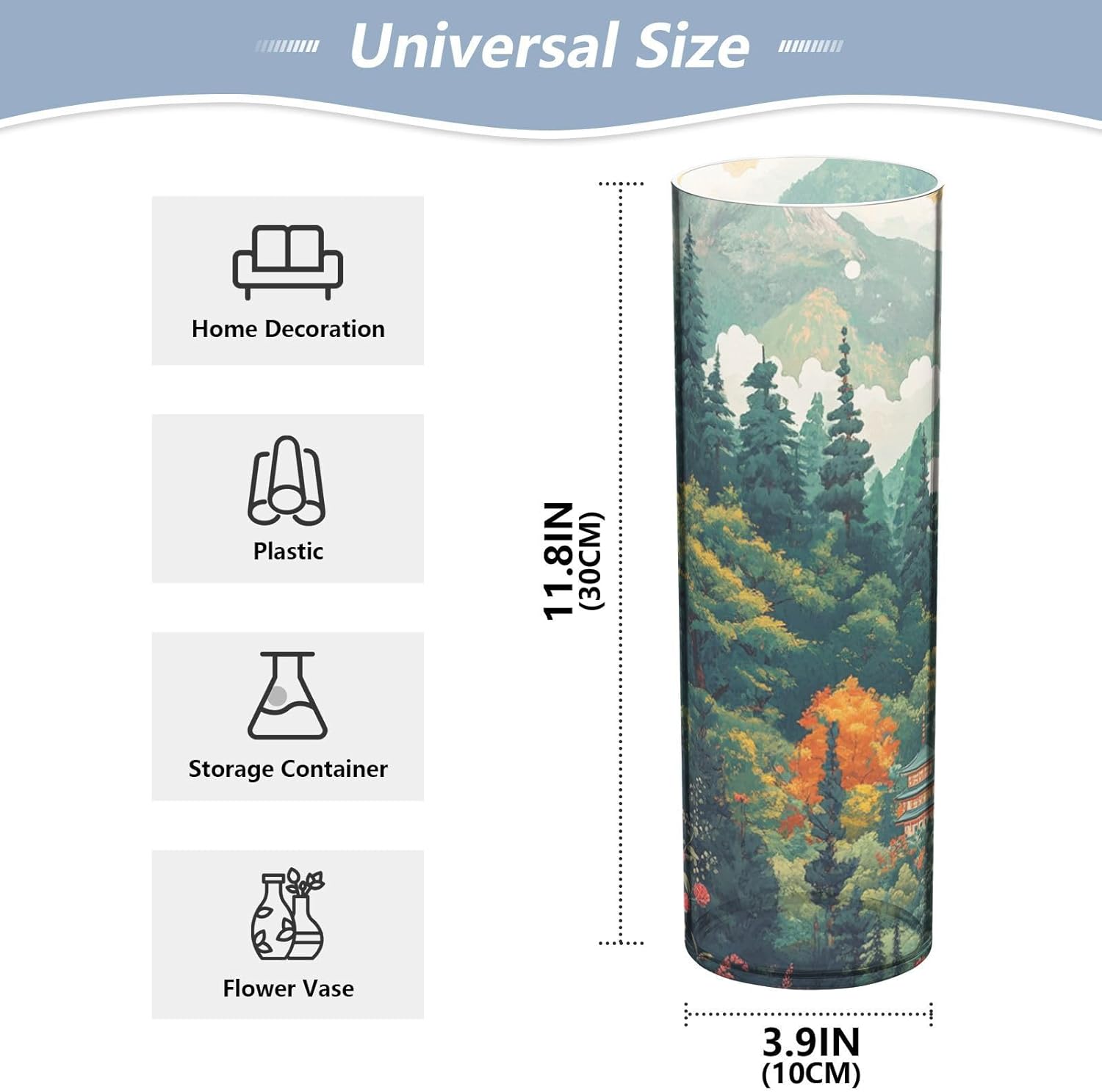Mountain Beauty Landscape Plastic Vase for Centerpieces 118 x 39 Inch
