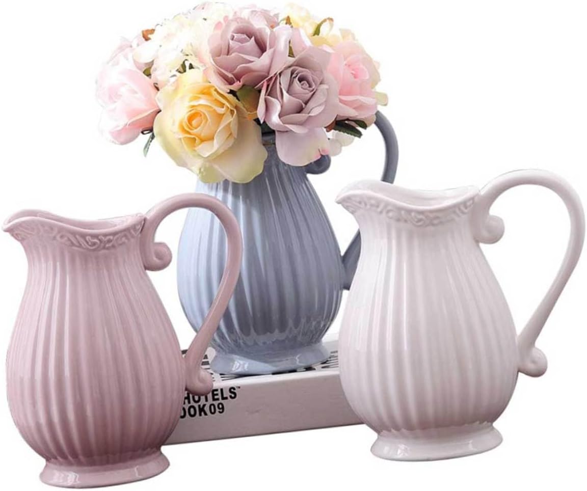 LIFKOME Ceramic Grey Decorative Vase