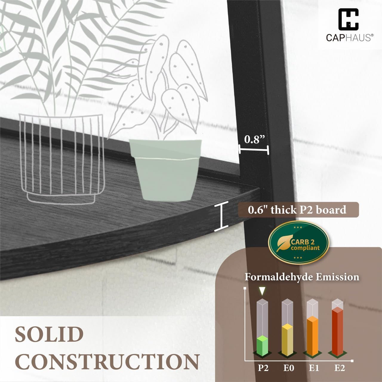 CAPHAUS 5-Tier Tall Corner Shelf Stand Black