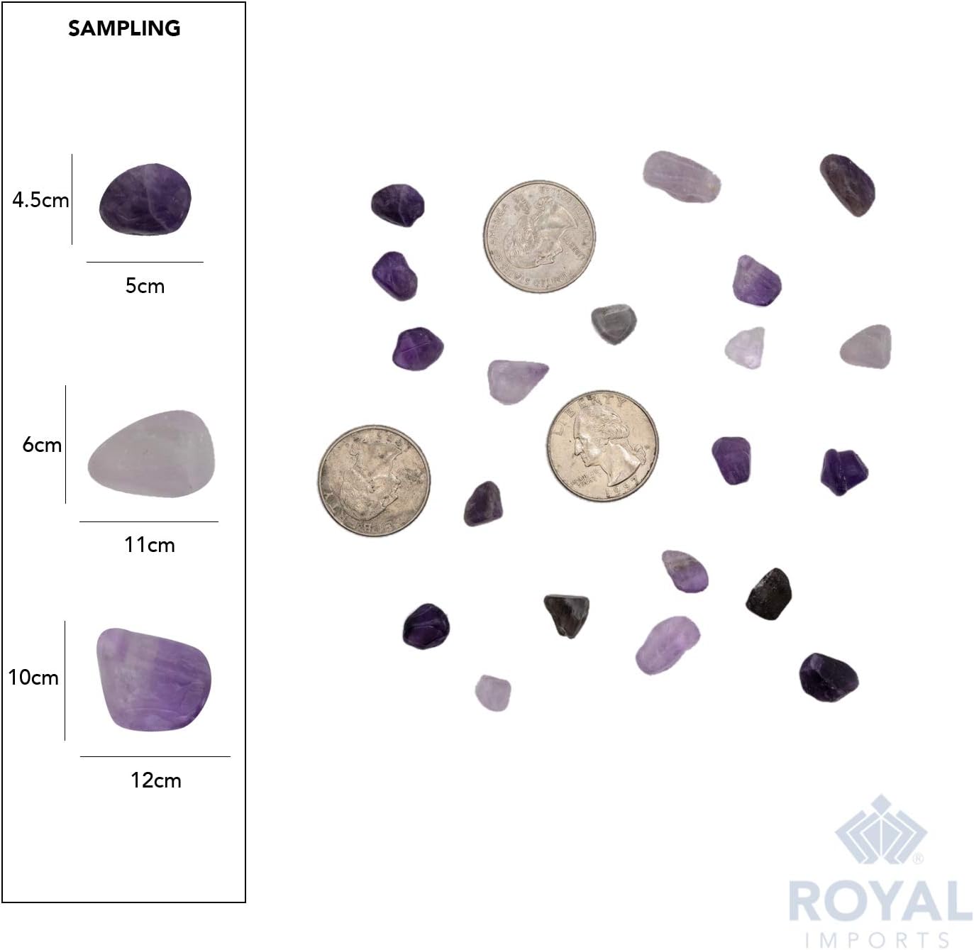 Royal Imports Amethyst Quartz Chips 1 LB Tumbled Stones