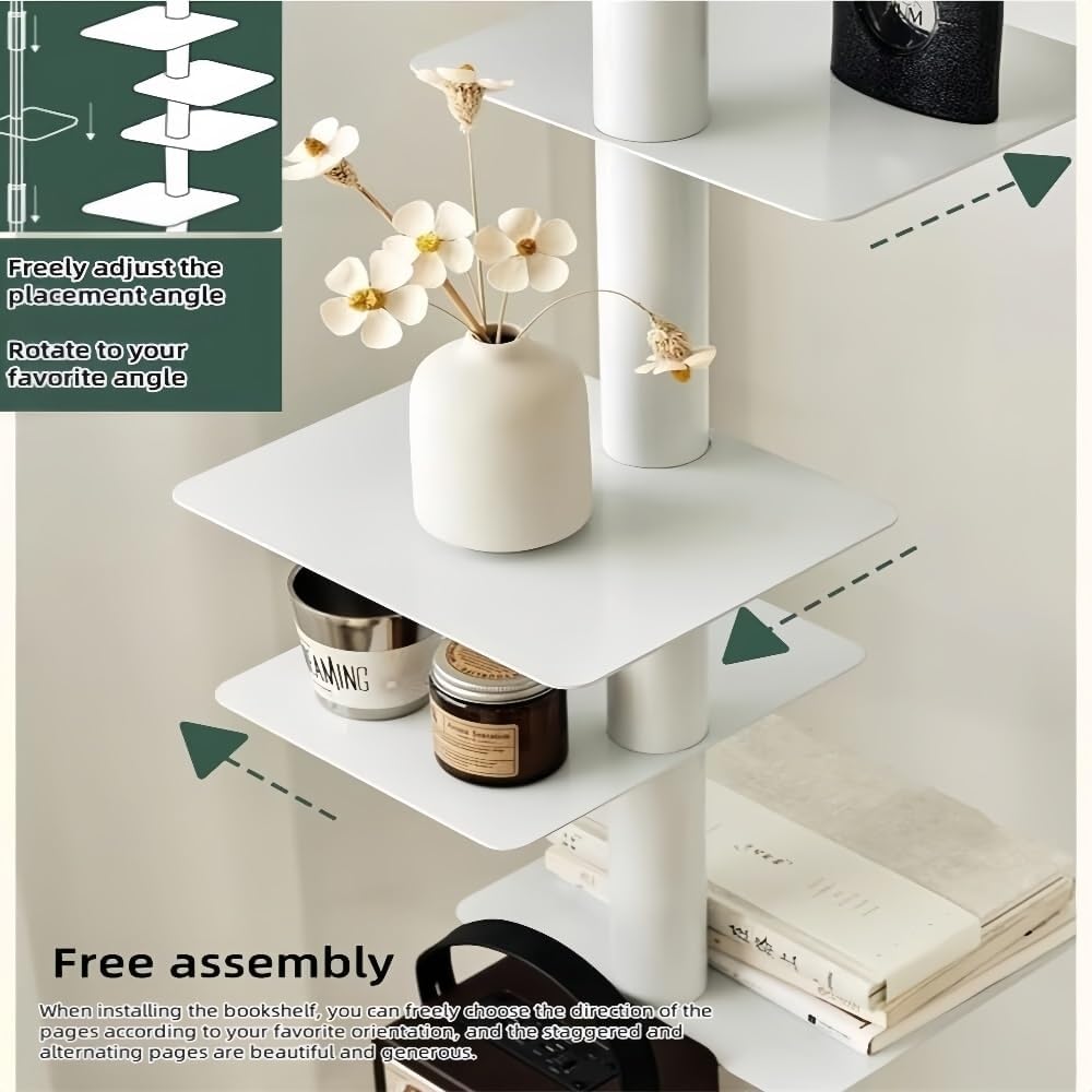 9-Tier Rotating Bookshelf for Living Room and Office