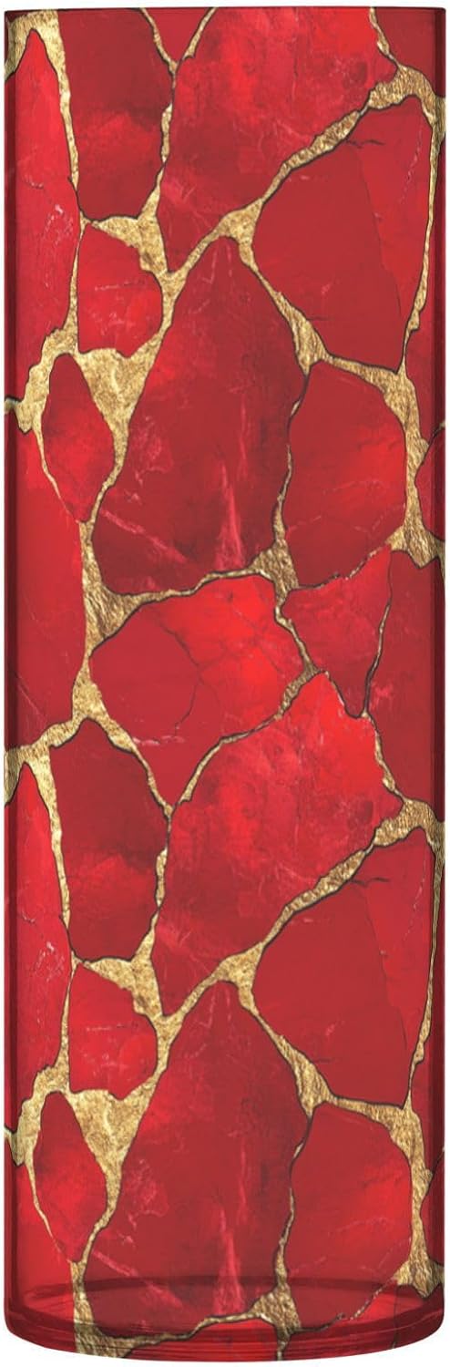 Stone Texture Red Gold Valentines Day Plastic Candle Holder