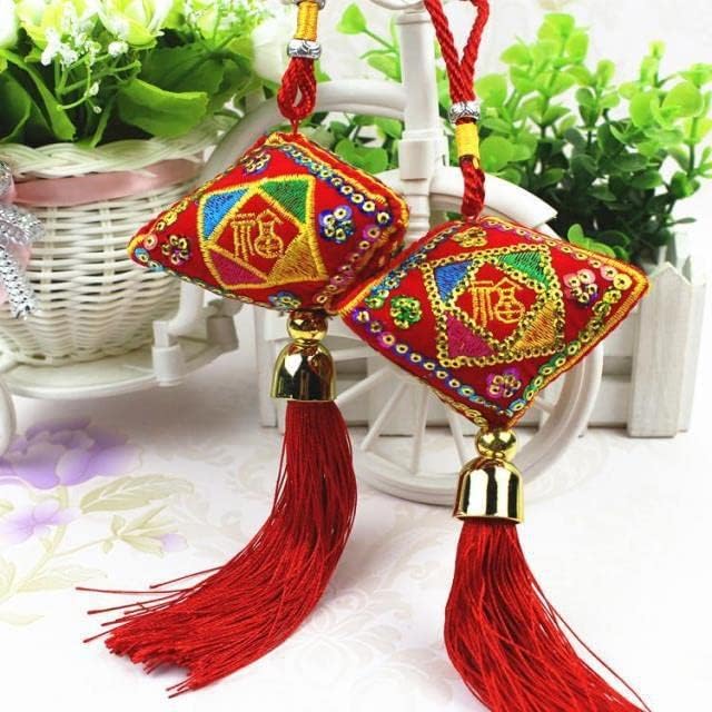 Dragon Boat Festival Perfume Sachet Carry Pouch with Sequins and Pendant