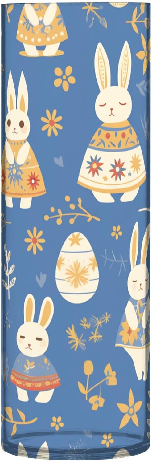 Rabbit Easter Egg Blue Plastic Hurricane Candle Holder 118 x 39 Inch