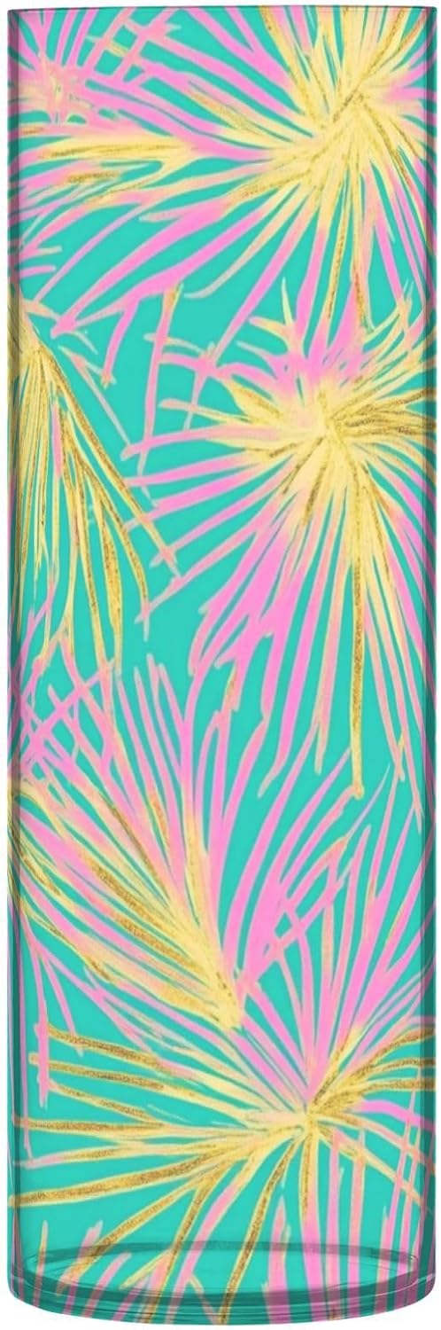 Tropical Palm Tree Peach and Gold Leaves Floating Candle Holder