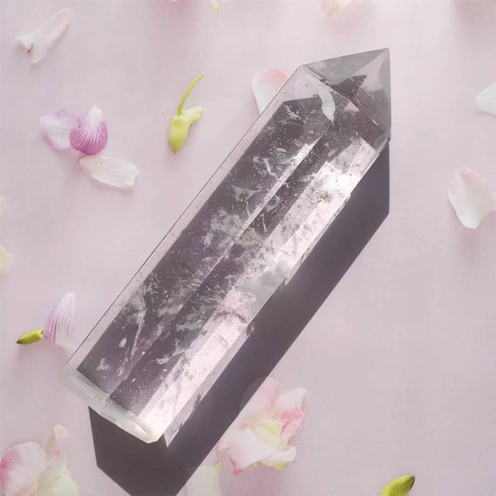 KatLin Natural White Crystal Scepter Reiki Healing Ornament